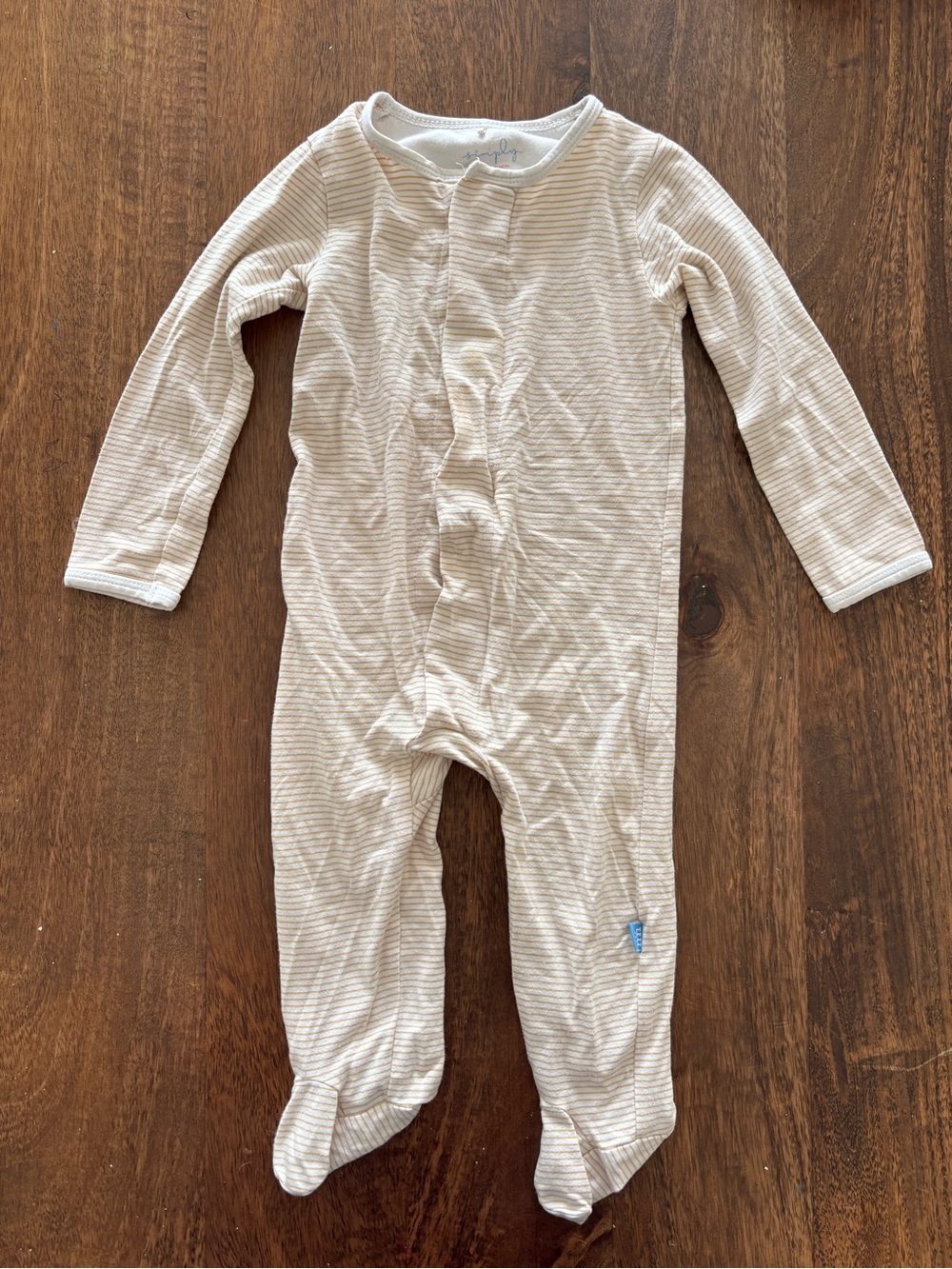 Magnetic Me Cream and White Striped Footed One-Piece